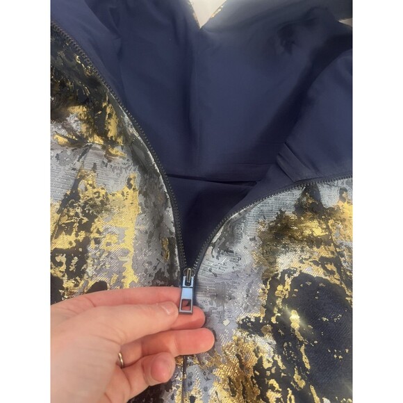 Vince Camuto Women's Metallic Jacquard Cocktail Dress Periwinkle Sz 4 - Picture 8 of 14